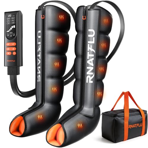 RNATFLU Air Compression Leg Massager with Heat for Circulation, Pain Relief