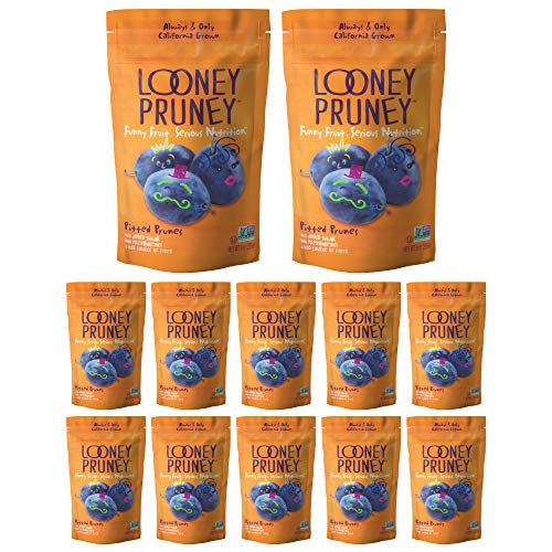 Image of Looney Pruney Pitted Dried Prunes for the Family, Always California-Grown, Kosher, No Added Sugar & No Preservatives (40 oz) (Pack of 12)