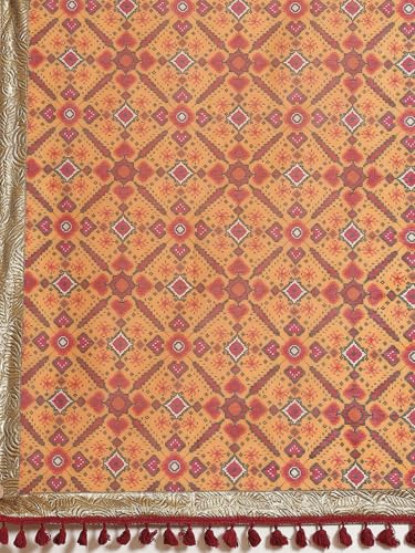 Image of Shae by SASSAFRAS Women Patola Saree With Unstitched Blouse