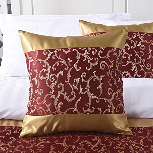 Komagome Solid Bed Scarf Bed Runner Bedding Scarf Protection For Hotel Guesthouse Resorts Bedroom (Red Gold,180X50Cm For 1.2M Bed) #TOP3