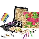 Art Coloring Kit for Girls,DIY Drawing kit with Wooden Frame, Wood Canvas Art Set and Craft for Kids...