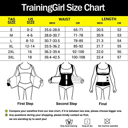 Traininggirl Women Sweat Vest Waist Trainer Trimmer Belt Weight Loss Hot Sauna Suit Zipper Workout Tank Tops Slim Body Shaper (Black, Large) #TOP6