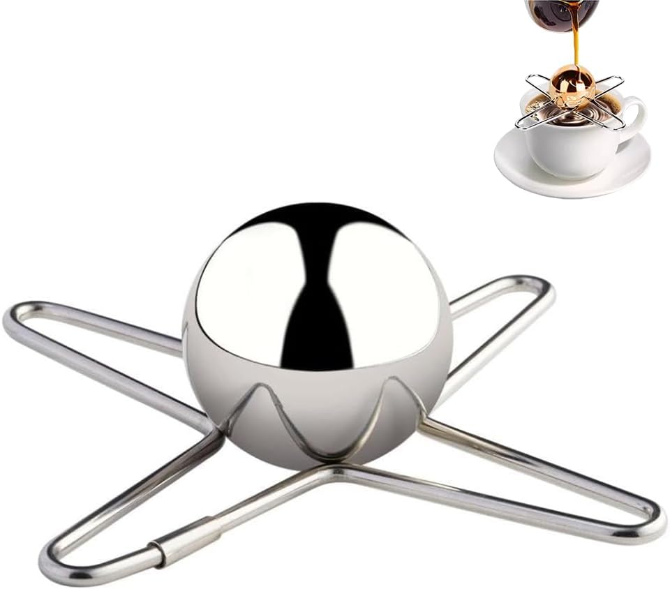 Goodern Coffee Cooling Ball,Espresso Frozen Ball,Stainless Steel Reusable Coffee Cooler,Ball Metal Ice Sphere Chilling for Unleashing Original Flavours,Iced Coffee Tool,Iced Coffee Accessories