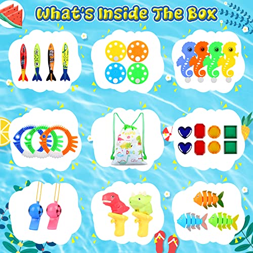Ficus Pool Toys For Kids Ages 4-8,31Pcs Swimming Pool Toys For Kids Pool Diving Toys Games,Underwater Pool Toys Training Diving Swim Toys For Boys Girls Toddlers Age 3+ #TOP1