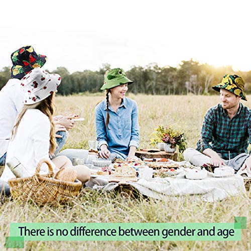4 Pack Unisex Print Bucket Hats, Cotton Beach Sun Hat For Women Summer Travel, Outdoor Reversible Cap Double Sides Wear For Women Men Multicolor #TOP4