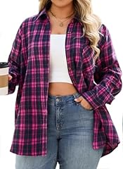 Flannel Plaid Shirt Hot Pink
