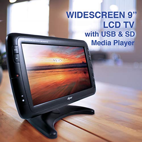 AXESS Portable TV –Multimedia Widescreen Small LCD TV – Built in Digital Tuner, AV Inputs, 2 Antennas, USB/SD Card Supported 9’’ Television with Remote Control – Axess TV1703-9 2020VS - Thumbnail 5