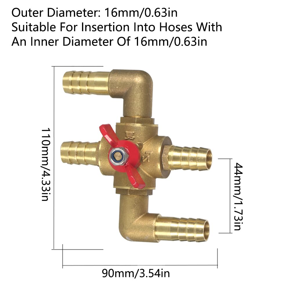 Valvola Di Controllo Riscaldamento A 4 Vie In Ottone – 16 Mm, Manuale, Per Auto E Impianti Acqua/olio/gas, Modalità Estate/inverno