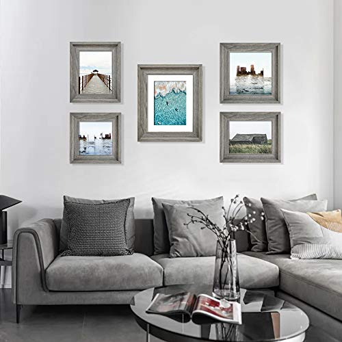 Eosglac Rustic 8.5X11 Picture Frame, Wooden Farmhouse Photo Frames, Handmade, Weathered Gray #TOP6