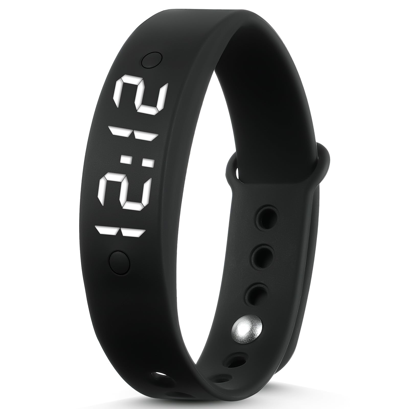 Vibration Alarm Reminder Watch, Personal Alarm, Pill Reminder, Daily Alerts, Compact Design, Easy-to-Use, Black