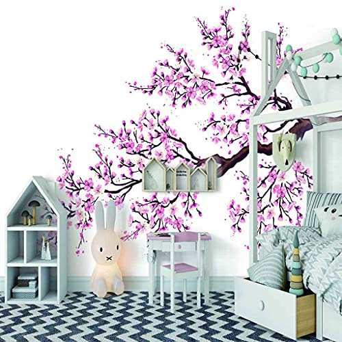 Papier Peint 3D Auto-adhésif Fleurs Roses Impression HD - 3