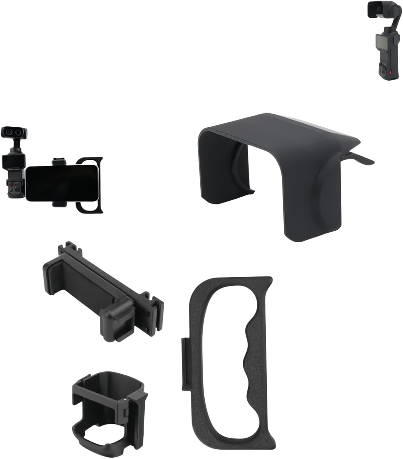 Accessory Kit Compatible with Insta360 Luna Ultra Gimbal Camera, Lens Hood & Modular Handheld Holder, Portable Camera Accessories for Outdoor Vlog Content Creators