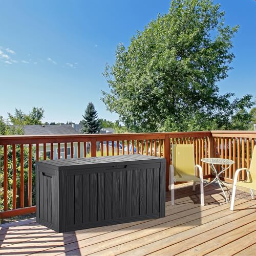 image for TARKARI 80 Gallon Lockable Resin Deck Box, Waterproof & UV-Resistant O