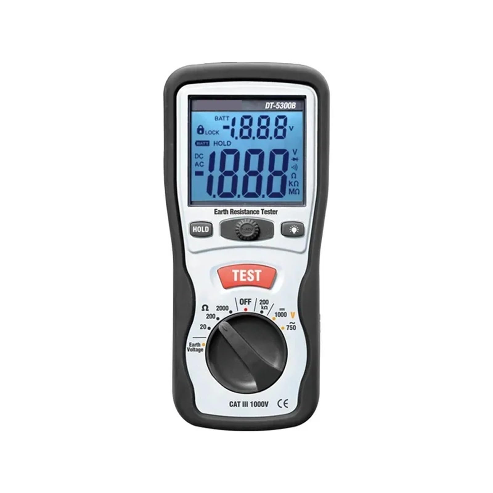 Probador de Aislamiento, Comprobador De Resistencia Aislamiento Digital DT-5300B Megóhmetro Medidor Puesta A Tierra Corriente Y Je CA/CC