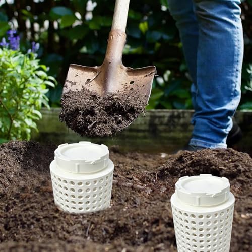 Bac compostage souterrain en PVC avec couvercle lot de 2