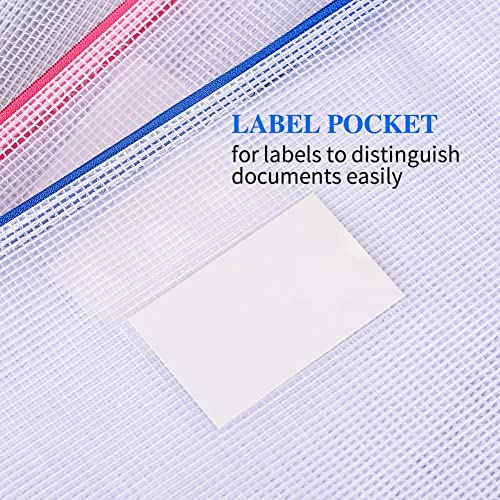 Sooez 20 Pack Zipper Pouch, Mesh Zipper Pouch With Label Pocket, Durable Pouches For Organization, Board Game Storage, Zipper Bag Waterproof, Document Bag Letter/A4 #TOP2