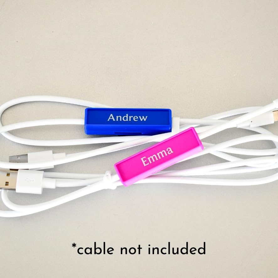 Miniatura 2 de Etiqueta personalizada para cables de carga de teléfono, para teléfonos móviles, tabletas y portátiles, magnética (gris azulado)