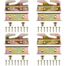 Lovelysp Bed Frame Brackets Headboard and Footboard Fixing Fittings Bed Frame Hardware Brackets with Mounting Screws Heavy Duty Non-Mortise Bed Rail Fittings 4PCS