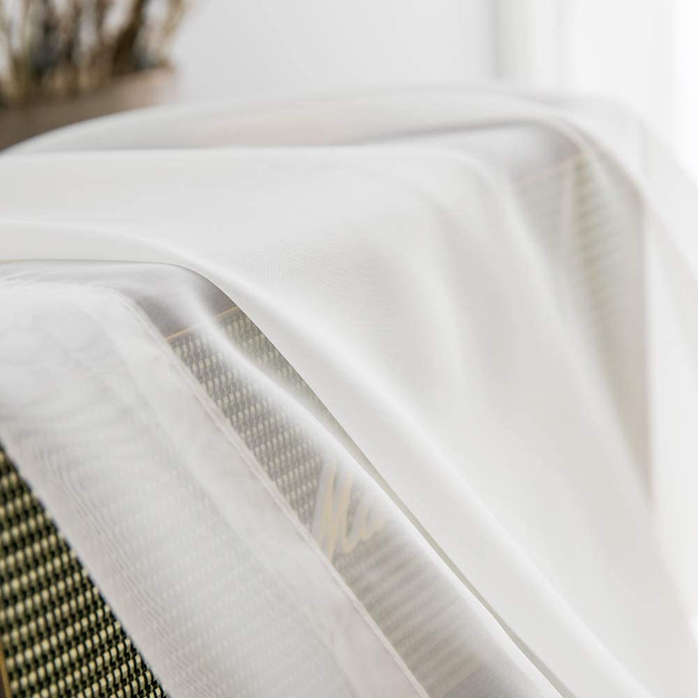 MIULEE Tende Trasparenti con Occhielli 140x260cm 2 Pannelli per Finestre Salotto