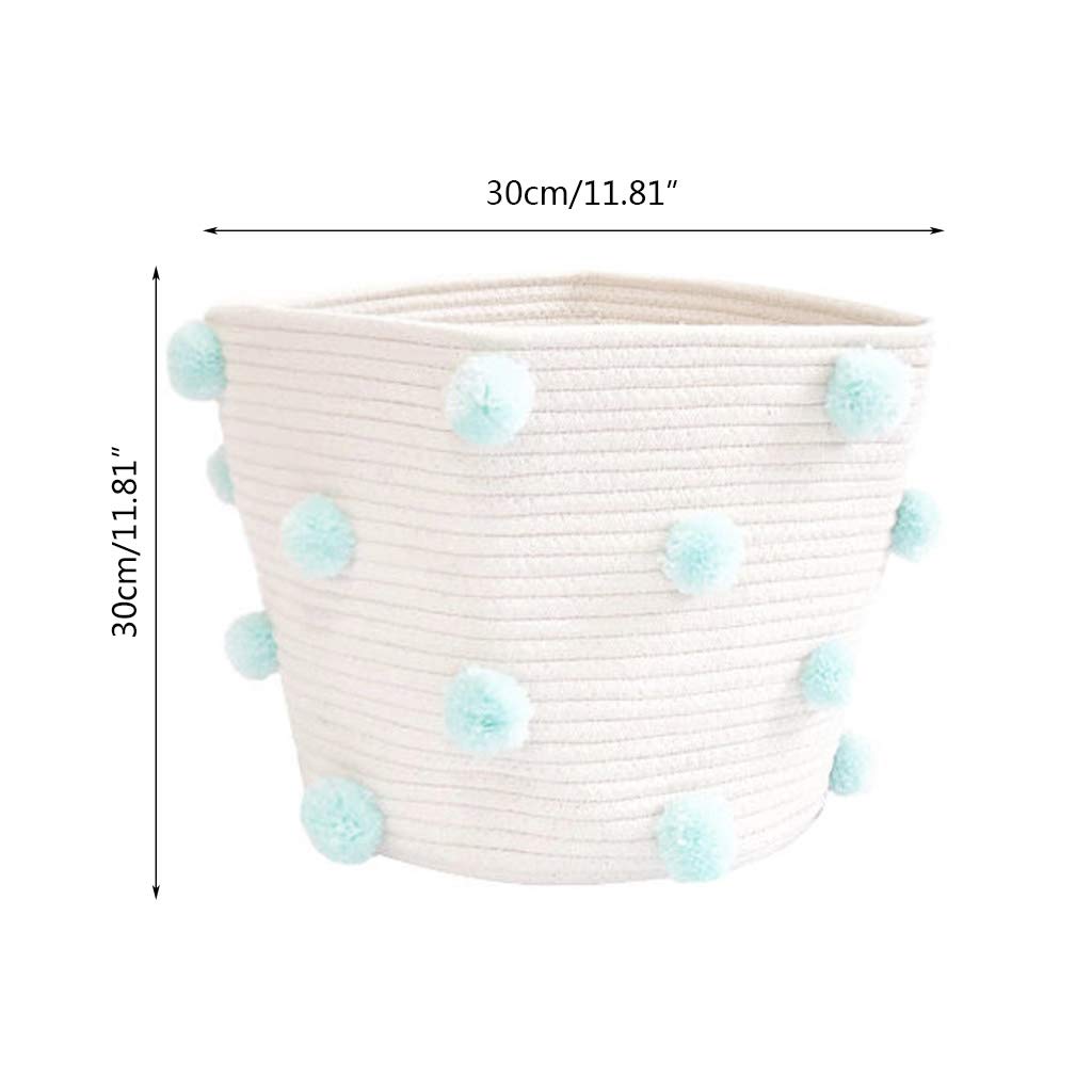Cestas de almacenamiento con pompones de tela para bebés, para niños, niñas, oficina, dormitorio, ropa, juguetes