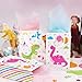 WERNNSAI 16 PCS Girls Dinosaur Party Bags - Pink Dino Party Supplies for Birthday Baby Shower Party Favor Candy Goodies Treats Handles Gifts Bag