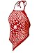Design by Olivia Women's Sexy Paisley Bandana/Tie dye Halter Top Shirt- Made in USA Red M