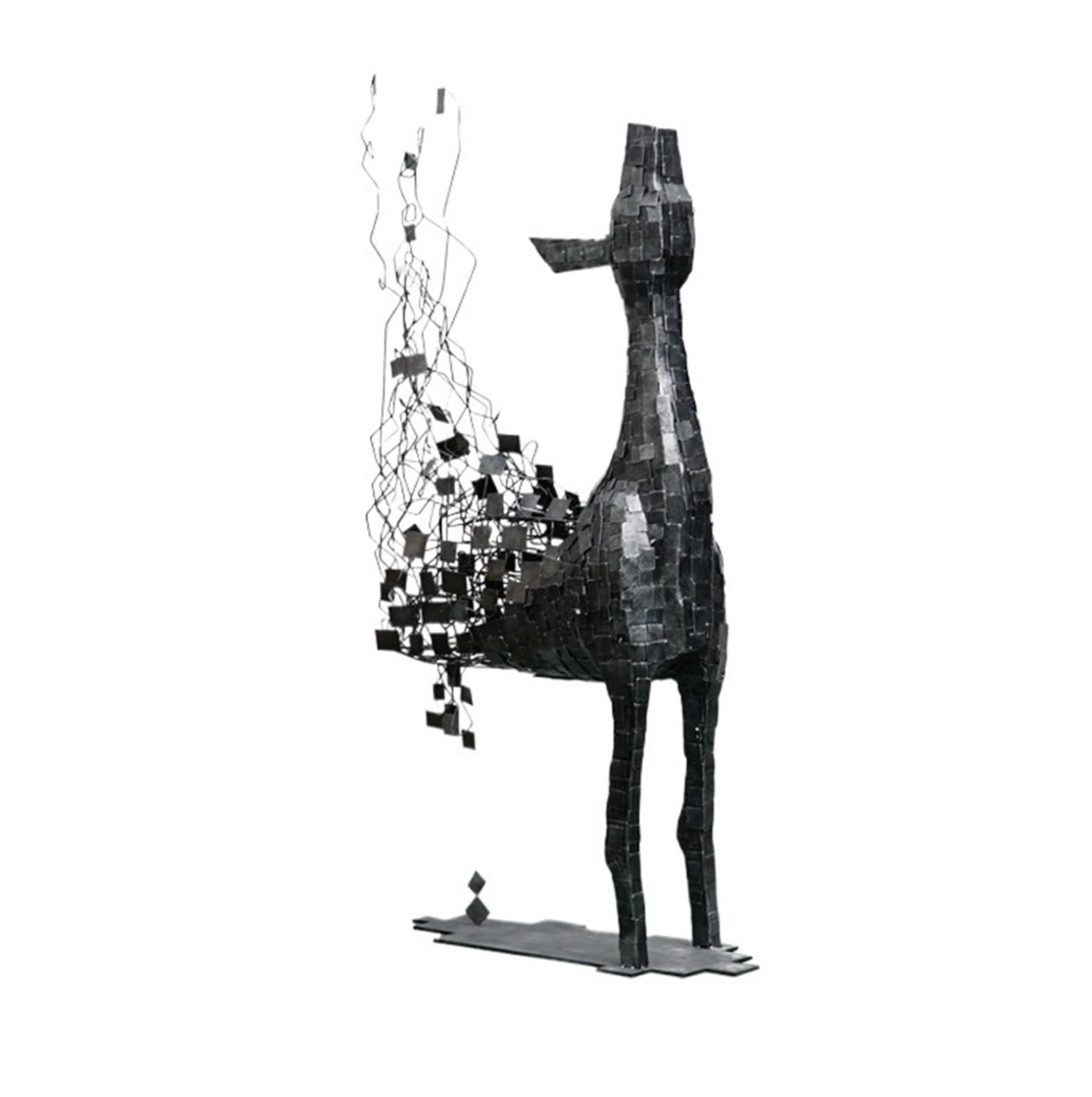 T2H9B5V4G8 Home decoration Creative Indoor Decorative Ornaments Large Wrought Iron Deer Sculpture Abstract Art Piece