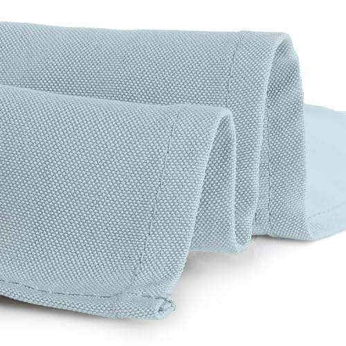 Image of Gee Di Moda Rectangle Tablecloth - 90 x 156 Inch Baby Blue Table Cloth for 8 Foot Tables with Floor-Length Drop - Heavy Duty Washable Fabric for Holiday Party, Dinner, Weddings & Baby Shower