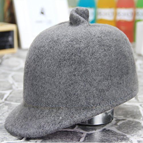 Cashmere cap knight cap garlic head cap gross? hats and England wind small gift hats children M(56-58cm) dark gray