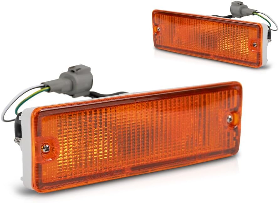 For Nissan D21 Turn Signal Light 1988-1994 Driver and Passenger Side Pair/Set | Amber Lens | NI2520108, NI2521108 | B613541G02, B613041G02