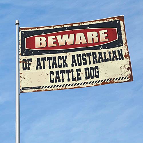 Drapeau de porche Beware Of Attack déco vintage de bar