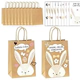 10 ostertüten | mit 10 Aufklebern süße Ostergeschenktüten | zum Befüllen als Osternester Osterkorb für Kinder Ostereier zum Befüllen Osterdeko Ostern basteln
