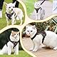 GlasFlength Katzengeschirr mit Leine Ausbruchsicher, Katzenleine mit Geschirr für Katzen Verstellbar Katzen Geschirr Set Cat Harness Softgeschirr für Katze mit Reflektierenden Streifen (Kaffee-L)