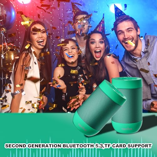 Image of comiso Portable Bluetooth Speaker, Small Shower Speaker with IPX5 Waterproof, 360 HD Loud Sound, Wireless Stereo Pairing, Mini Speakers Support TF Card, Built-in Mic, Pocket Size for Travel Outdoors