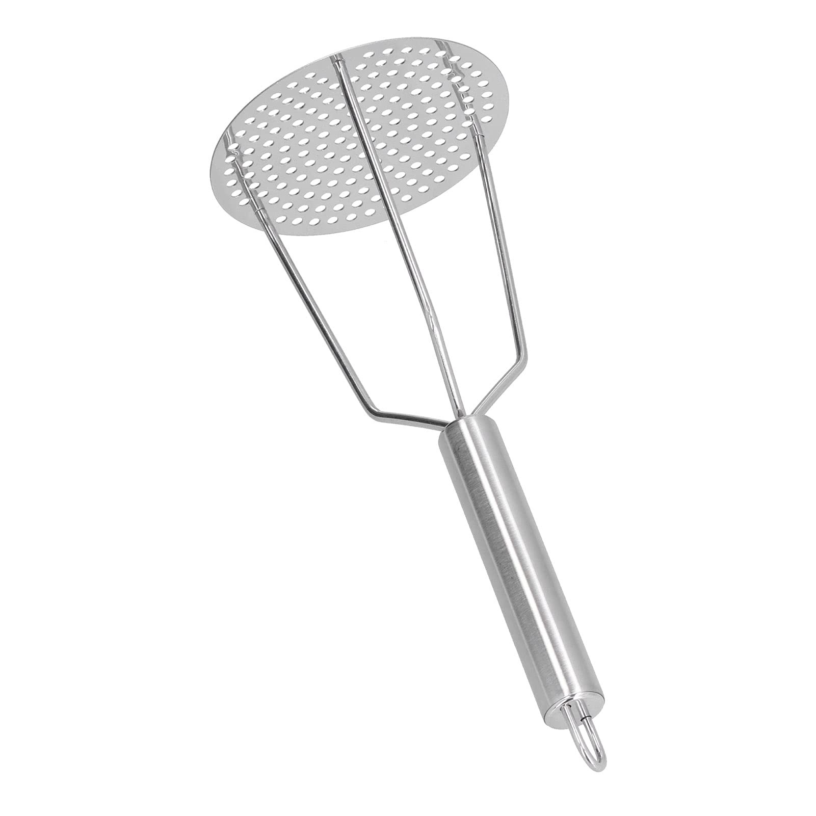 Presse-purée en inox avec manche ergonomique pour simplifier la préparation de vos repas sains