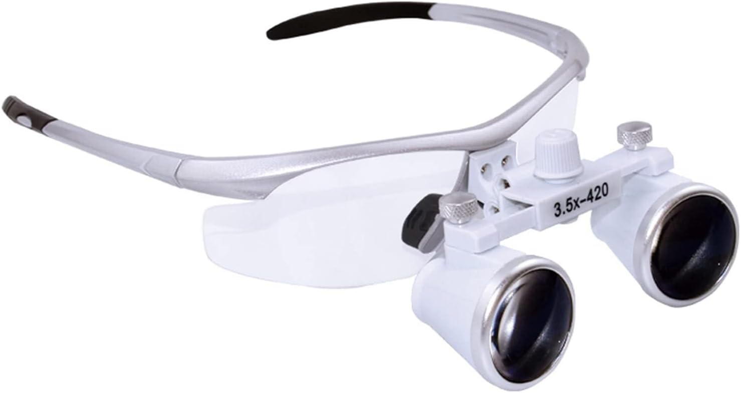 Dental Loupe with LED Headlight, Medical Binocular Loupe Surgical Dental Loupe for Dentistry, Surgery, Jeweler or Hobby, Adjustable Interpupillary Distance