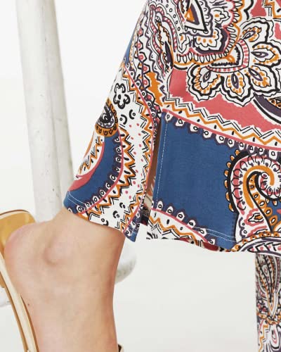 noflik Women's Elastic High Waisted Bell Bottom Flare Pants with Side Slits3