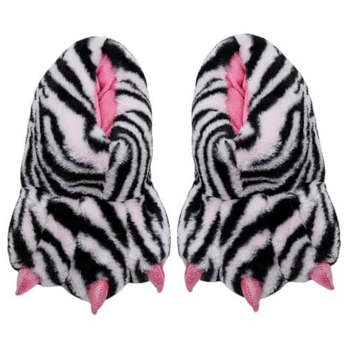 Pantoufles pattes de zèbre pour femme | Chausson thermique et silencieux