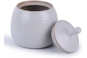 Vintage Ceramic Small Jar with Lid for Tea, Coffee, Herb, Sugar, Spice, Nuts, White