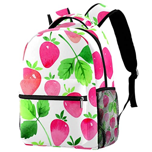 Sac à dos rose fraise avec bretelles confortables et dos respirant