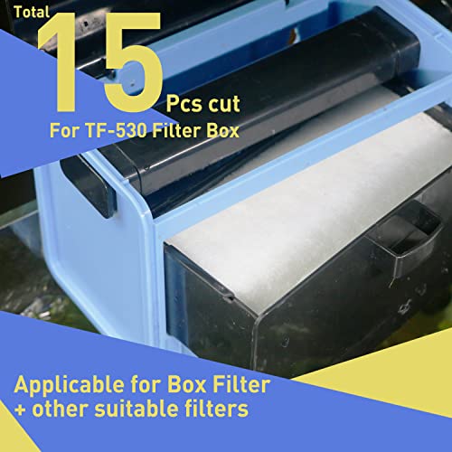 Tararium Aquarium White Filter Floss Pad For Fish Tank Premium Polyester Fiber Filter Media 0.28” To 0.39” Thick Cut To Fit Hang On Box Filter 39”(3.3Feet) Long X 2 Sheet In One Pack #TOP6