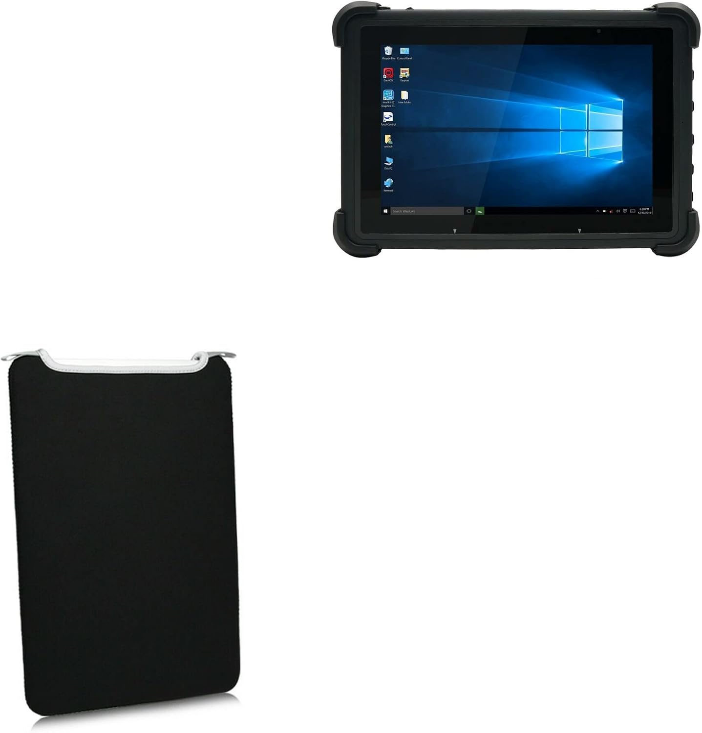BoxWave Case Compatible with Unitech TB162 - SlipSuit, Soft Slim Neoprene Pouch Protective Case Cover - Jet Black