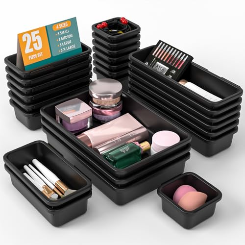 StoreHappily デスク引き出しオーガナイザー セパレーター オフィス用 ブラック 25パック（Amazon）