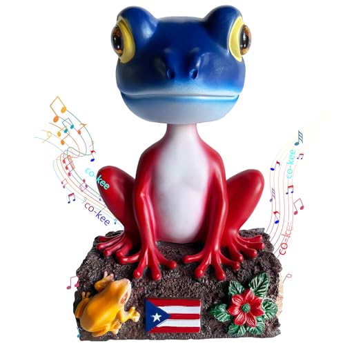 UKENEM Puerto Rico Coqui Bobblehead Music Box, Boricua Frog Bobbleheads Figures, Puerto Rican Collectibles Musical Figure, Puerto Rico Souvenirs, Boricua Themed Coqui Bobble Head, Taino Coqui Symbol