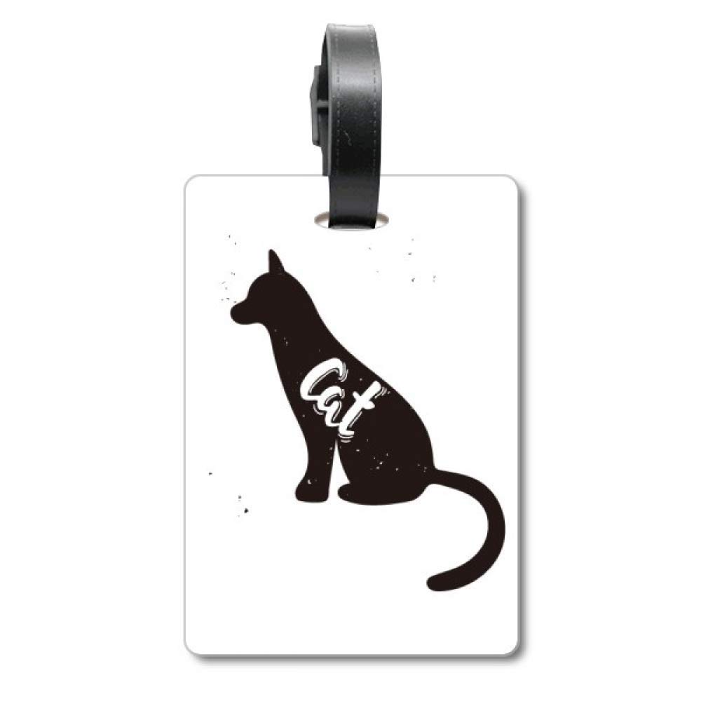 Étiquette de valise chat noir et blanc pour identification bagage - 5