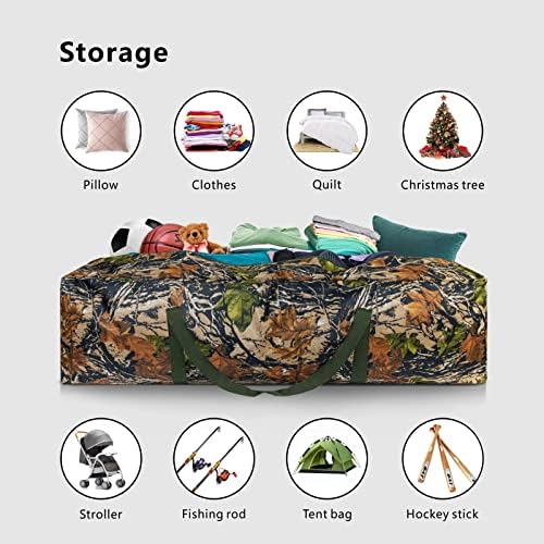 TOPDesign 1-Pack 46 Inch Extra Large Zippered Duffel Bag for Travel Camping Sports Equipment Storage, Waterproof Foldable Luggage Bag with Padded Handles (Withered) 4 TOPDesign 1-Pack 46 Inch Extra Large Zippered Duffel Bag for Travel Camping Sports Equipment Storage, Waterproof Foldable Luggage Bag with Padded Handles (Withered)