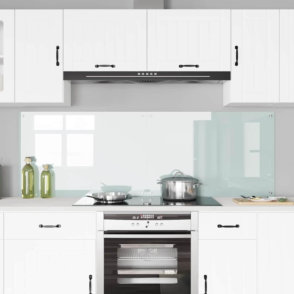 Solivagant Küchenrückwand 2 pcs Weiß 90 x 60 cm Gehärtetes Glas, Küche Esszimmer,Küchenhelfer -utensilien, 23.3 kg-3415526