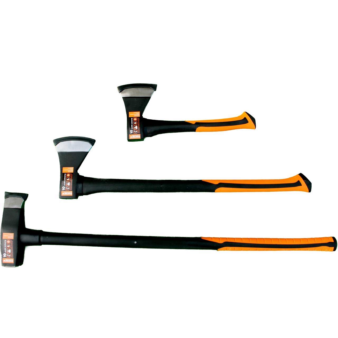 FUXTEC AXT Set, 3 teilig, Beil 600g, Axt 1.000g, Spaltaxt 3.000g - Spalthammer Axtset, Spaltbeil