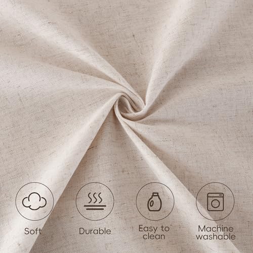 SUCHDECO Tischdecke Oval 140x180 cm Tischdecken Beige Baumwolle Leinen Tischdecke Abwaschbar Tischtuch mit Quaste Küchentischdecke… – Ansicht 4