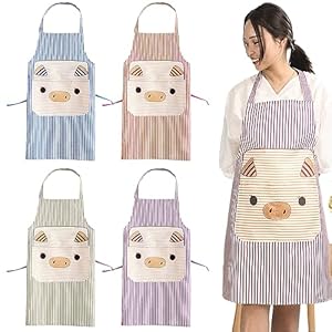4 Pezzi Grembiuli Da Cucina,Grembiule Cucina Donna,Grembiule Personalizzato Con 2 Tasche,Grembiule Da Ristorante,Unisex, Per Cucinare, Dipingere, Lavori Domestici(Rosso, Blu, Viola, Marrone)